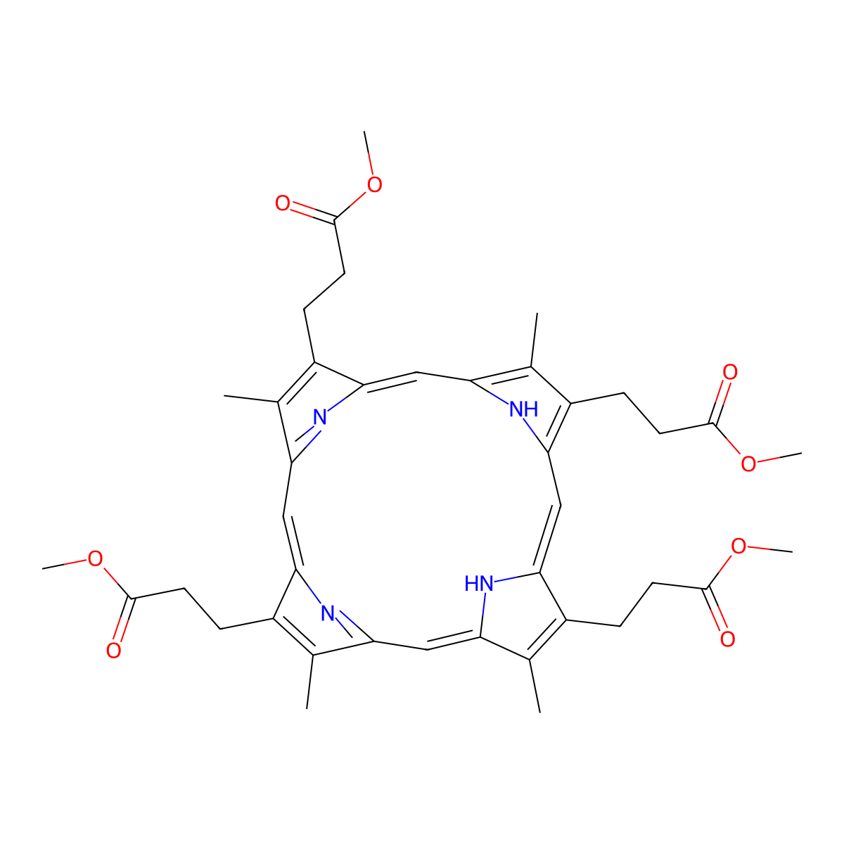 Coproporphyrin III tetramethyl ester molecular structure, CAS 5522-63-4