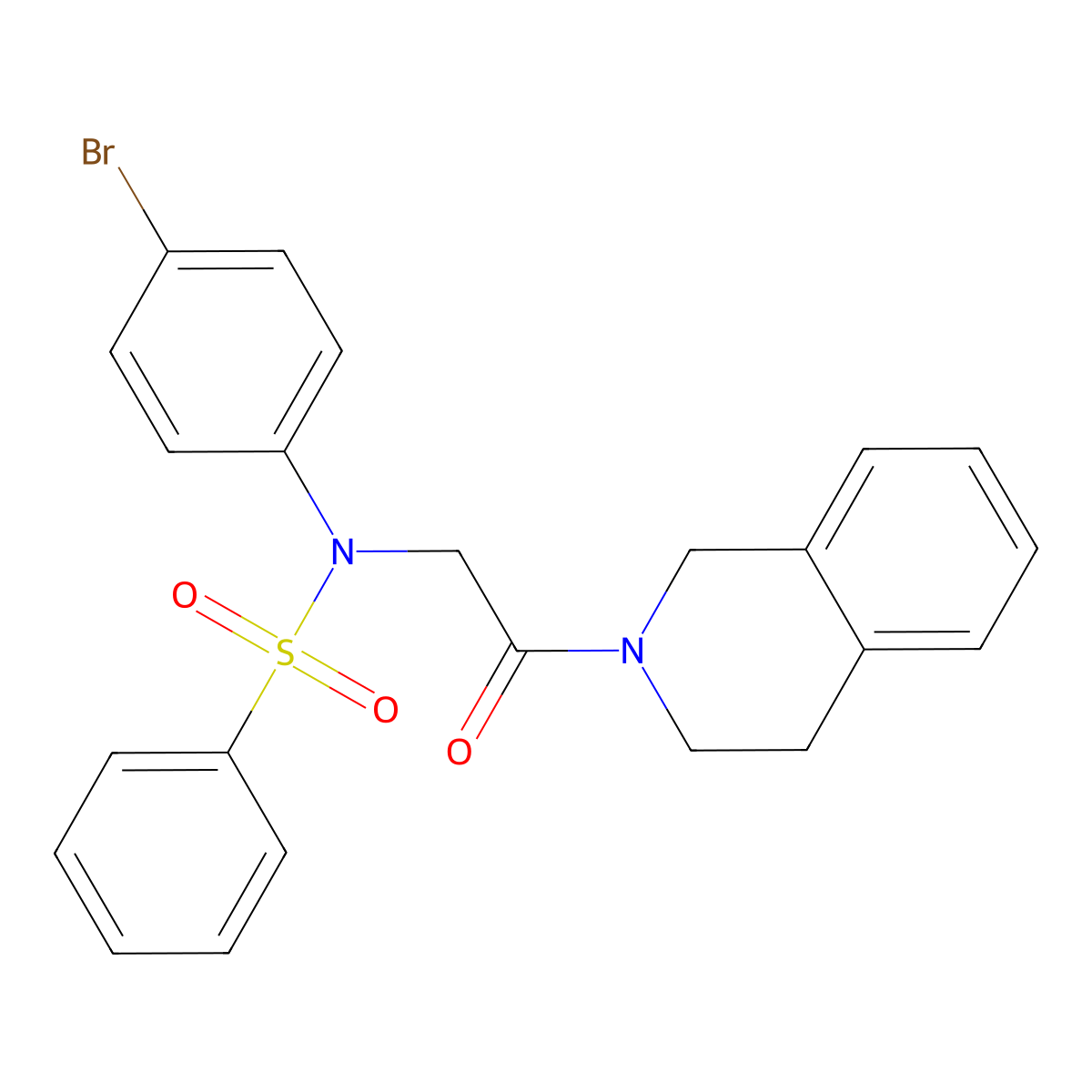 N-(4-bromophenyl)-N-[2-(3,4-dihydroisoquinolin-2(1H)-yl)-2-oxoethyl]benzenesulfonamide molecular structure, CAS 5522-69-0