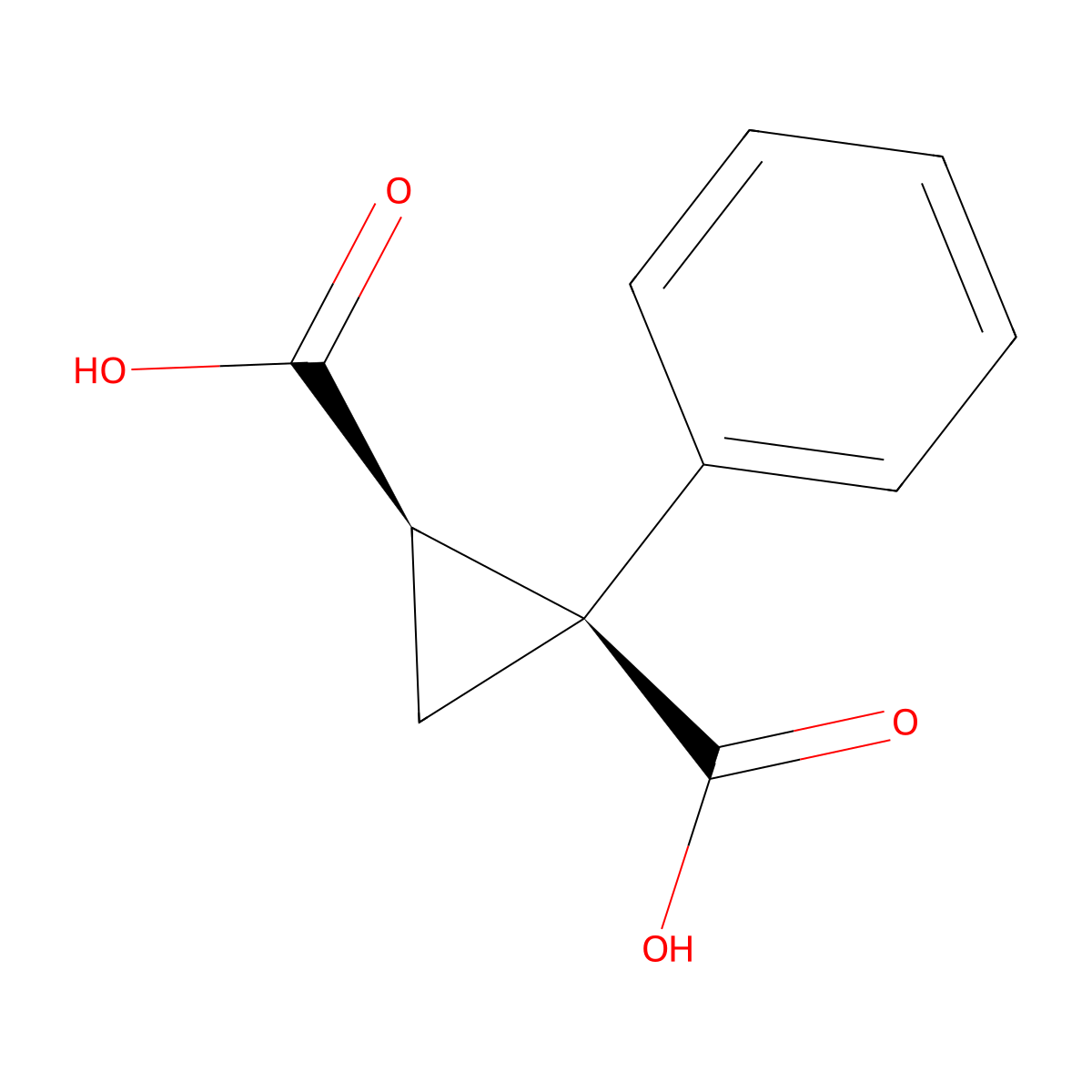 (1S,2R)-1-phenylcyclopropane-1,2-dicarboxylic acid molecular structure, CAS 55221-23-3