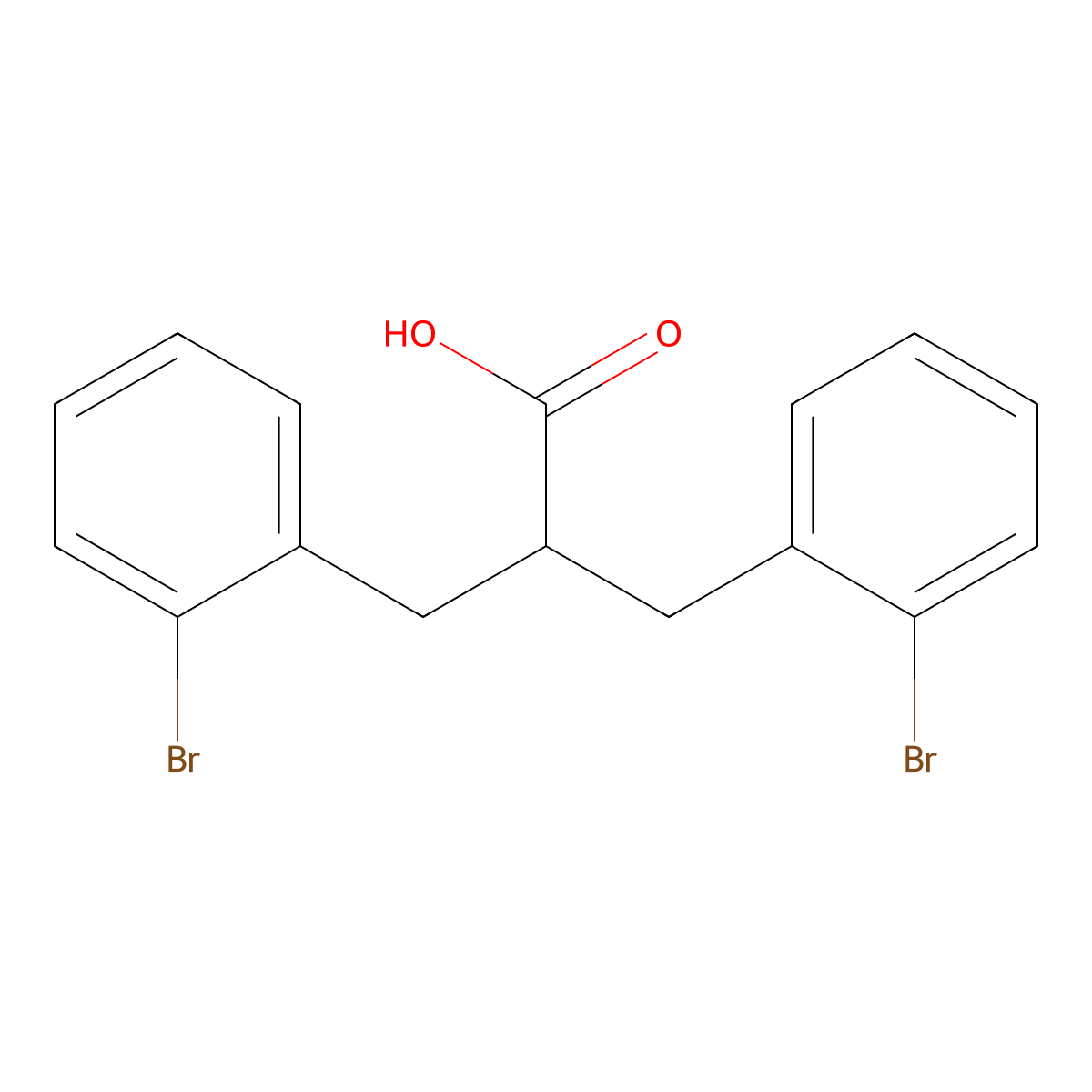 3-(2-Bromophenyl)-2-[(2-bromophenyl)methyl]propanoic acid molecular structure, CAS 55223-23-9