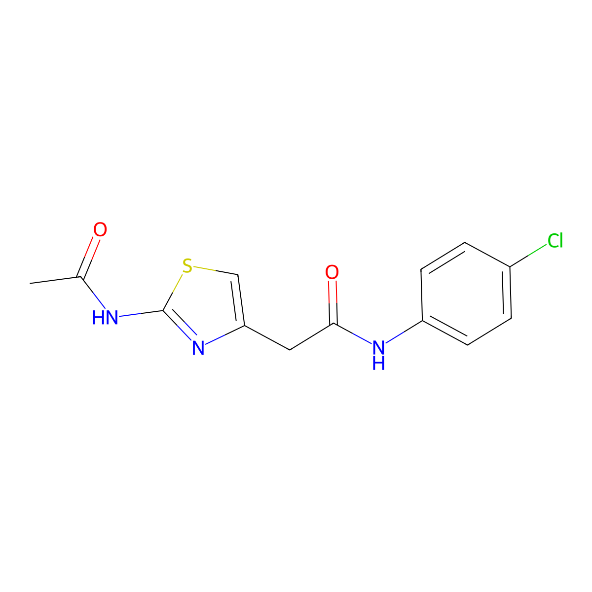 2-(2-acetamidothiazol-4-yl)-N-(4-chlorophenyl)acetamide molecular structure, CAS 552274-76-7