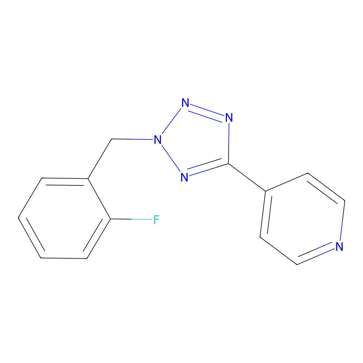 4-[2-[(2-Fluorophenyl)methyl]tetrazol-5-yl]pyridine molecular structure, CAS 552276-86-5