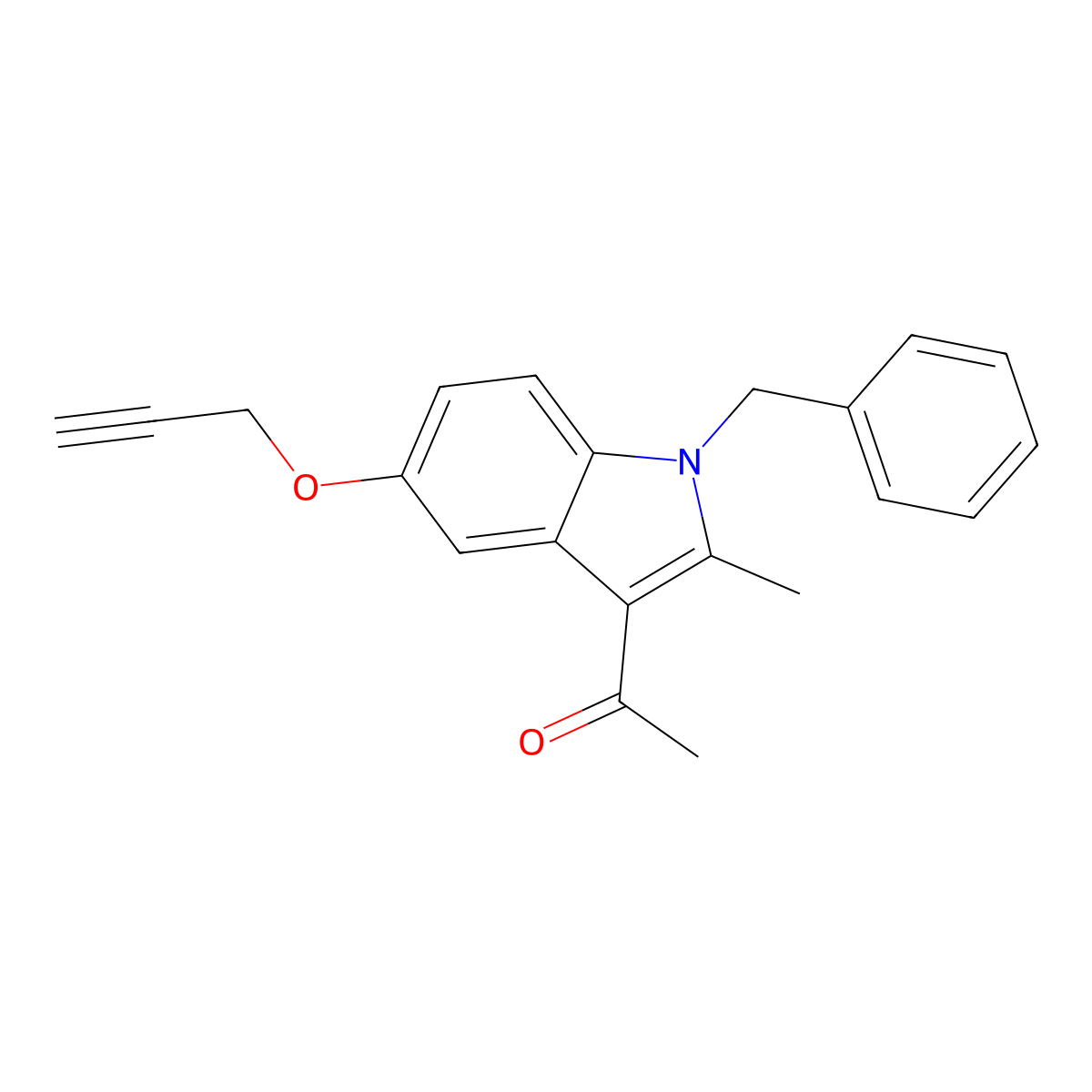 1-(1-Benzyl-2-methyl-5-prop-2-ynoxyindol-3-yl)ethanone molecular structure, CAS 552284-22-7