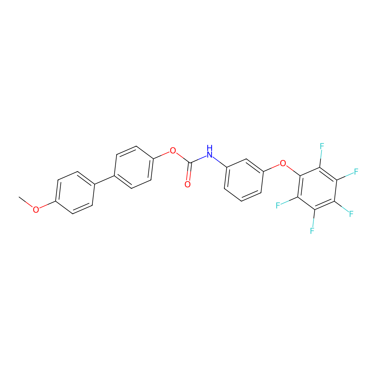 4'-Methoxybiphenyl-4-yl [3-(pentafluorophenoxy)phenyl]carbamate molecular structure, CAS 552285-95-7