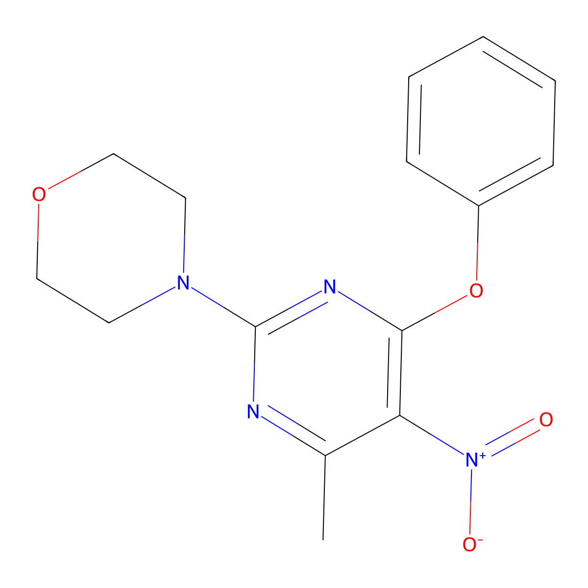 4-(4-Methyl-5-nitro-6-phenoxypyrimidin-2-yl)morpholine molecular structure, CAS 552285-96-8