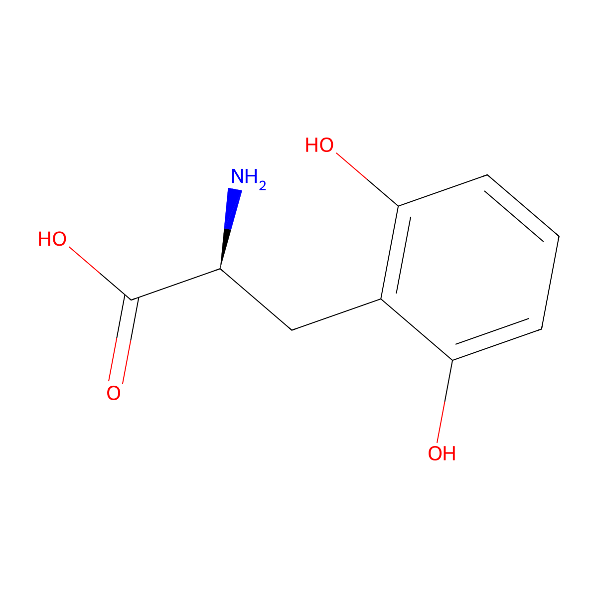 2,6-Dihydroxy-L-phenylalanine molecular structure, CAS 552289-20-0