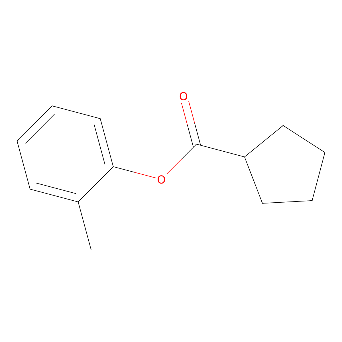 2-Methylphenyl cyclopentanecarboxylate molecular structure, CAS 55229-43-1