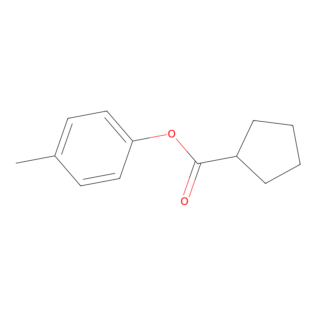 4-Methylphenylcyclopentanecarboxylate molecular structure, CAS 55229-48-6