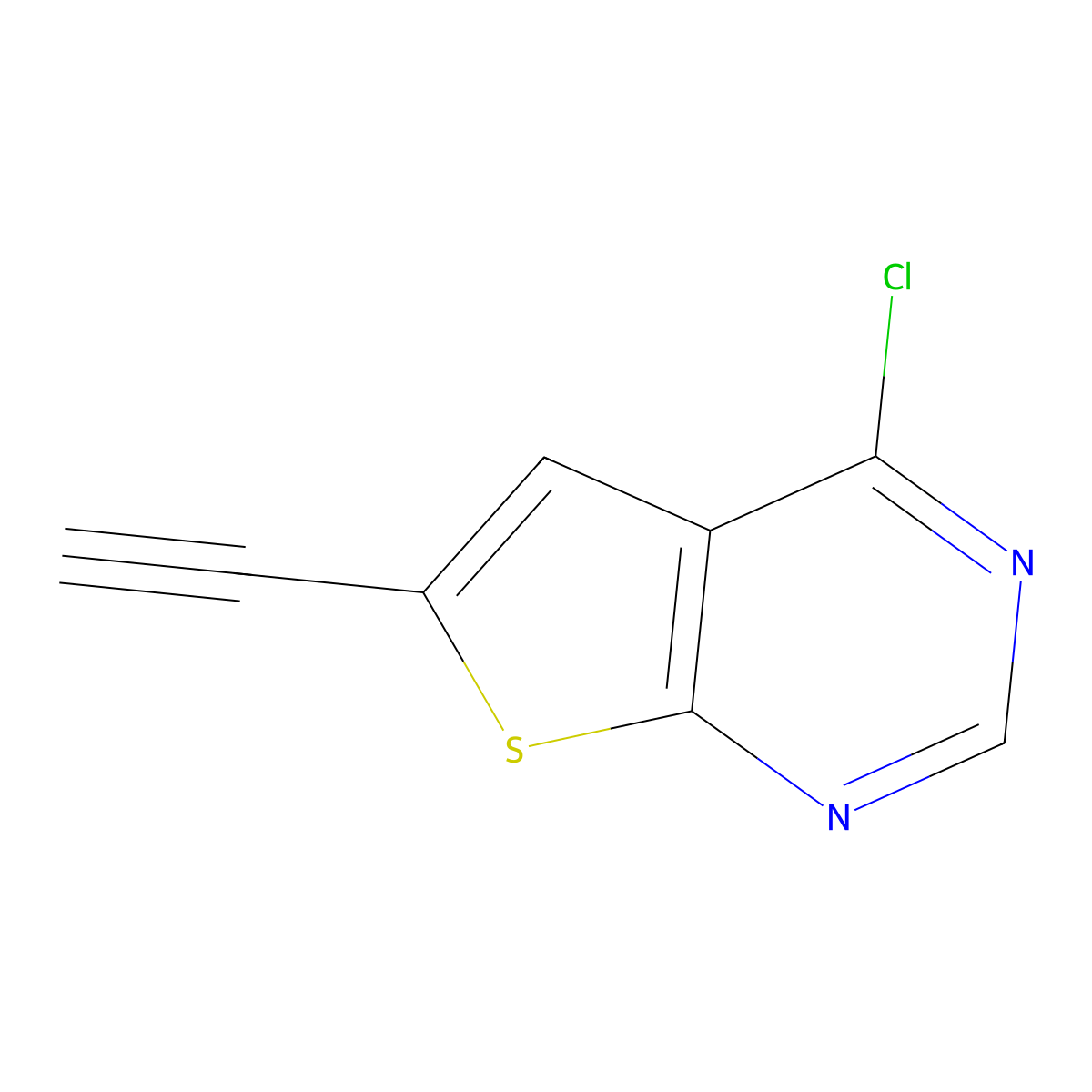 4-Chloro-6-ethynylthieno[2,3-d]pyrimidine molecular structure, CAS 552295-09-7