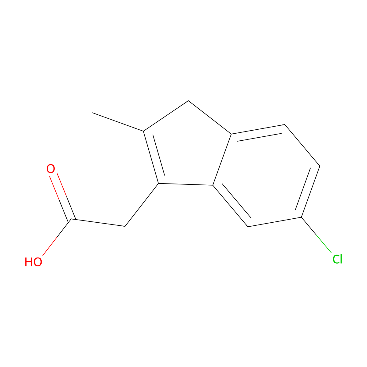 5-Chloro-2-methyl-1H-indene-3-acetic acid molecular structure, CAS 552297-00-4