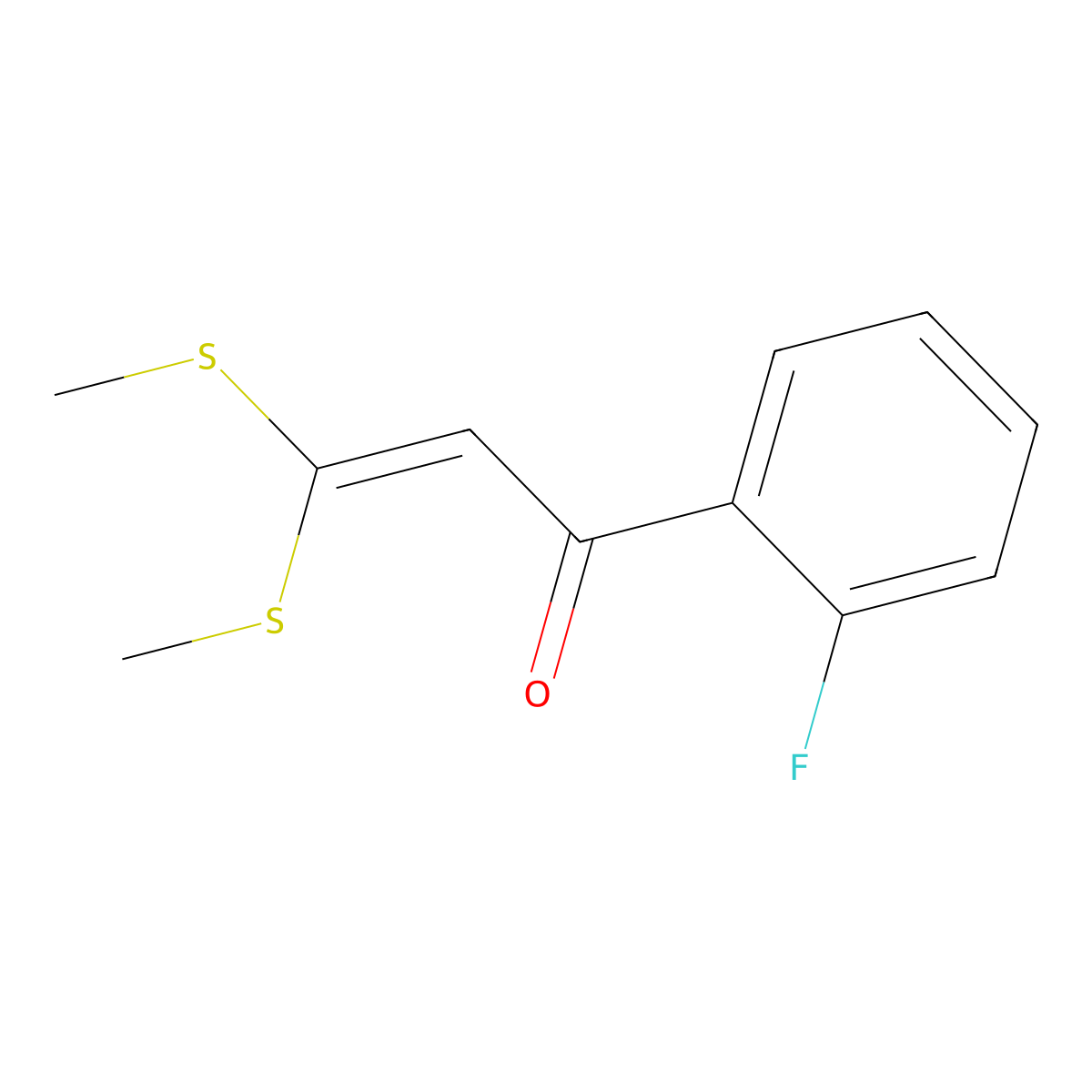 1-(2-Fluorophenyl)-3,3-bis(methylsulfanyl)prop-2-en-1-one molecular structure, CAS 552298-97-2