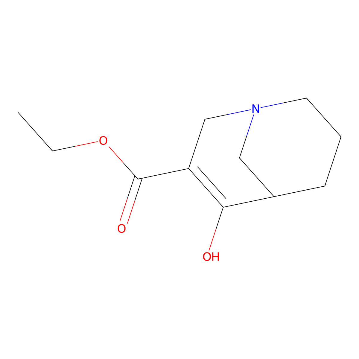3-Ethoxycarbonyl-4-hydroxy-1-azabicyclo[3.3.1]non-3-ene molecular structure, CAS 552299-84-0