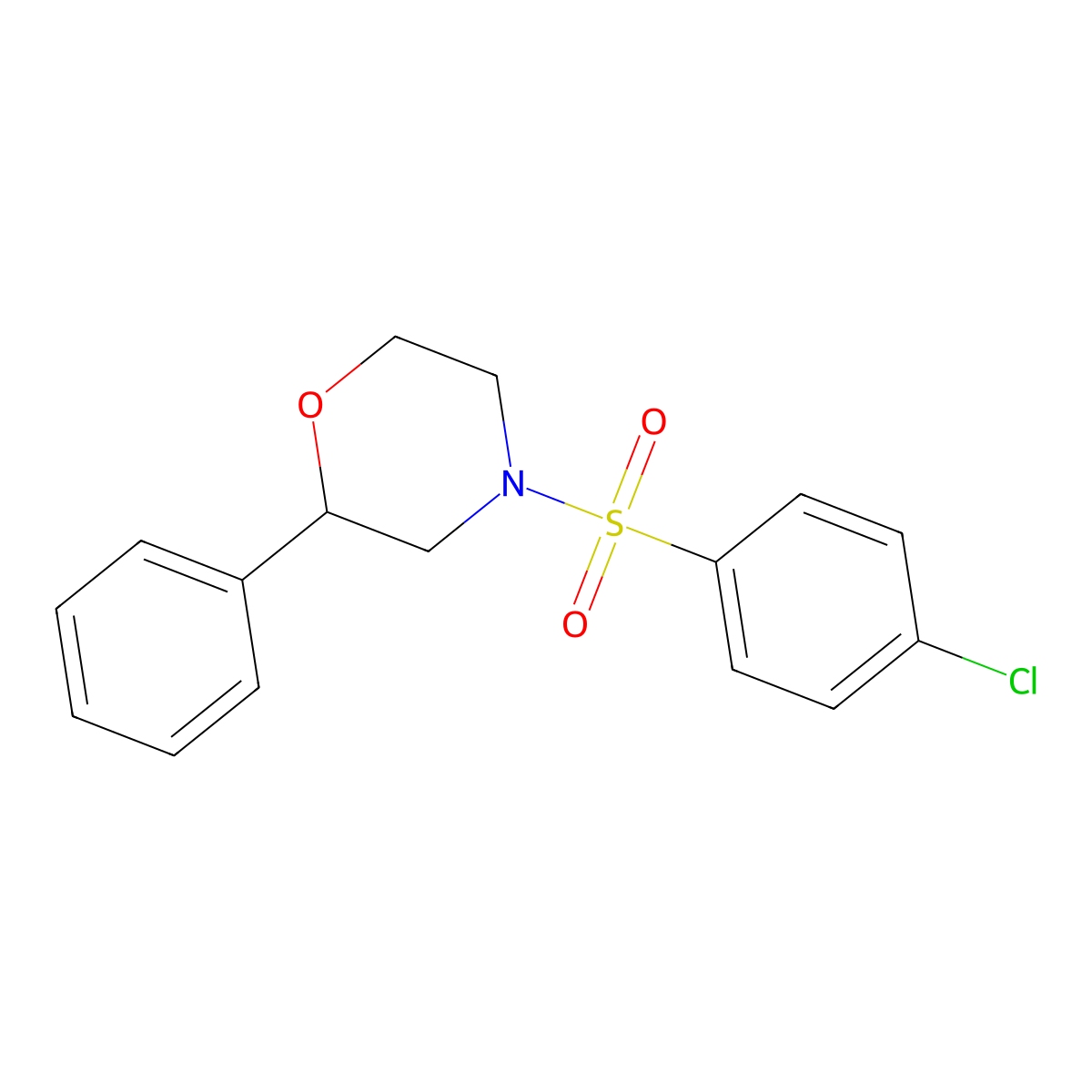 4-(4-Chlorophenyl)sulfonyl-2-phenylmorpholine molecular structure, CAS 5523-05-7