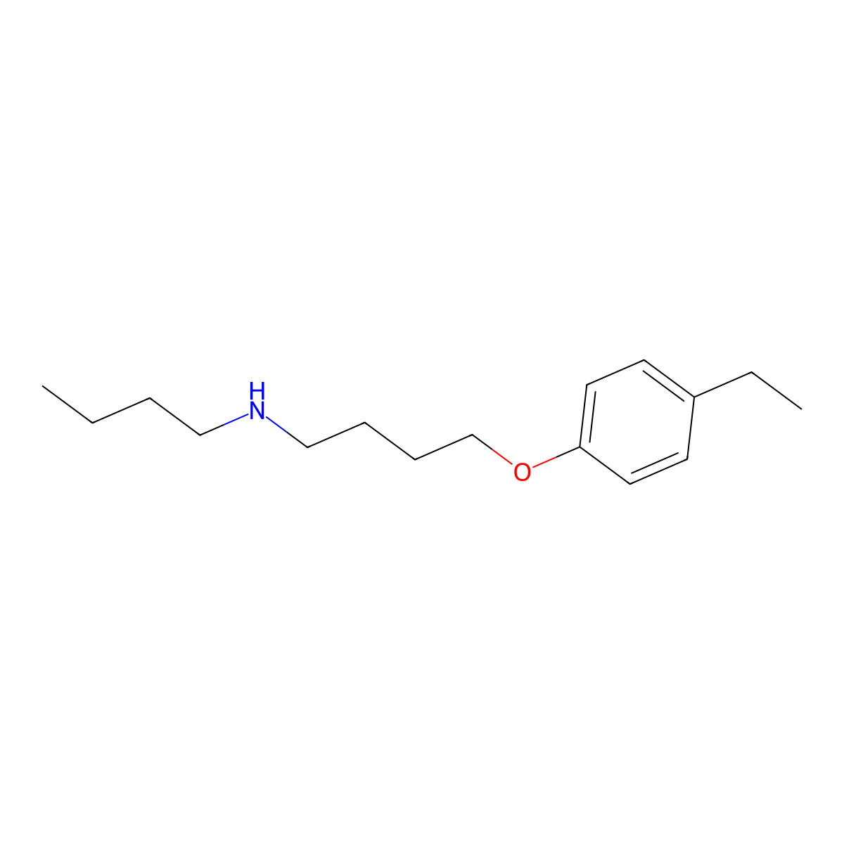 N-butyl-4-(4-ethylphenoxy)butan-1-amine molecular structure, CAS 5523-31-9