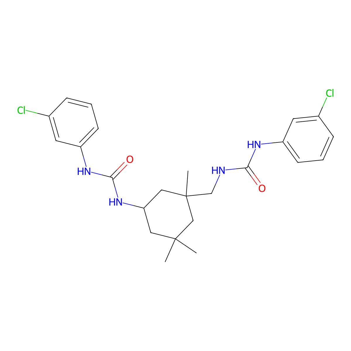 1-(3-Chlorophenyl)-3-[3-[[(3-chlorophenyl)carbamoylamino]methyl]-3,5,5-trimethylcyclohexyl]urea molecular structure, CAS 5523-93-3