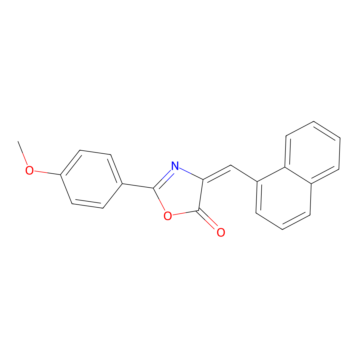 2-(4-Methoxyphenyl)-4-(naphthalen-1-ylmethylidene)-1,3-oxazol-5-one molecular structure, CAS 5523-97-7