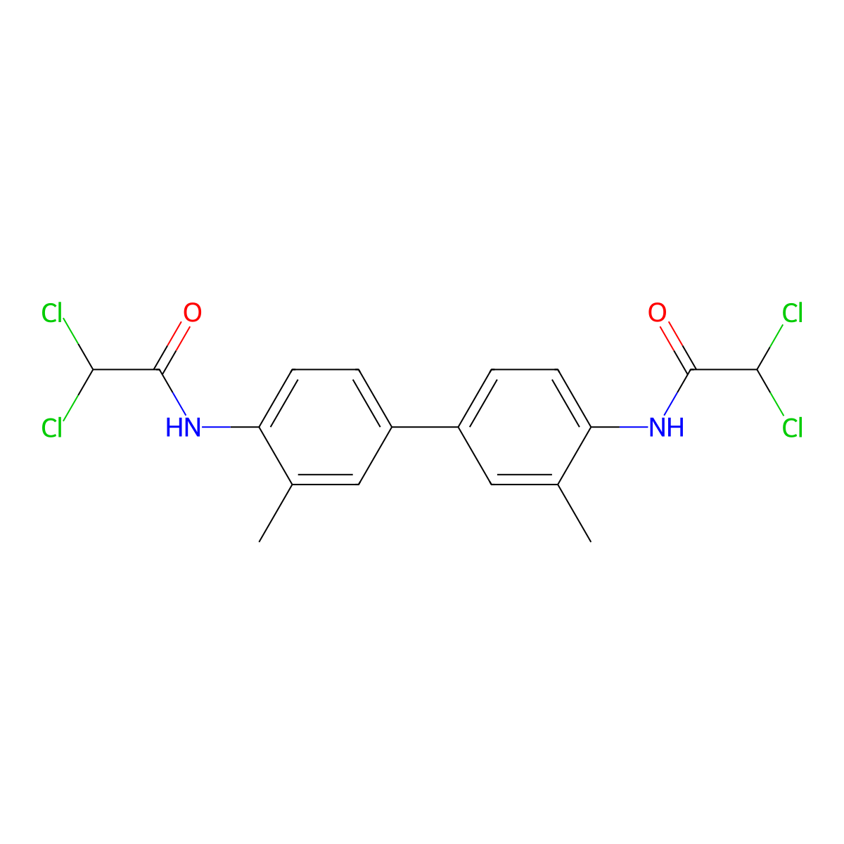 2,2-dichloro-N-[4-[4-[(2,2-dichloroacetyl)amino]-3-methylphenyl]-2-methylphenyl]acetamide molecular structure, CAS 55230-06-3