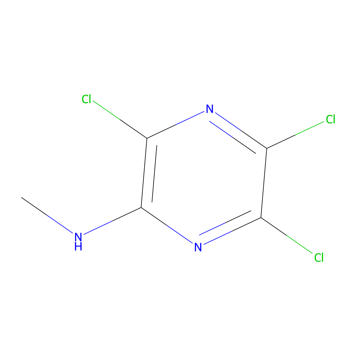 3,5,6-Trichloro-N-methylpyrazin-2-amine molecular structure, CAS 55233-36-8
