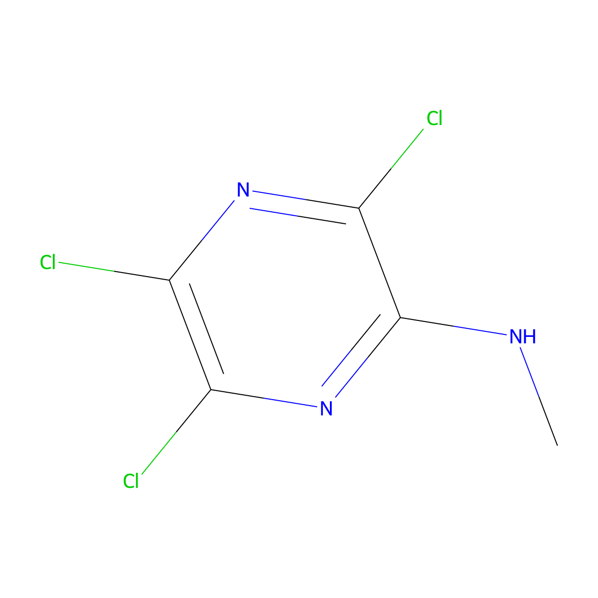 3,5,6-Trichloro-N-methylpyrazin-2-amine molecular structure, CAS 55233-36-8