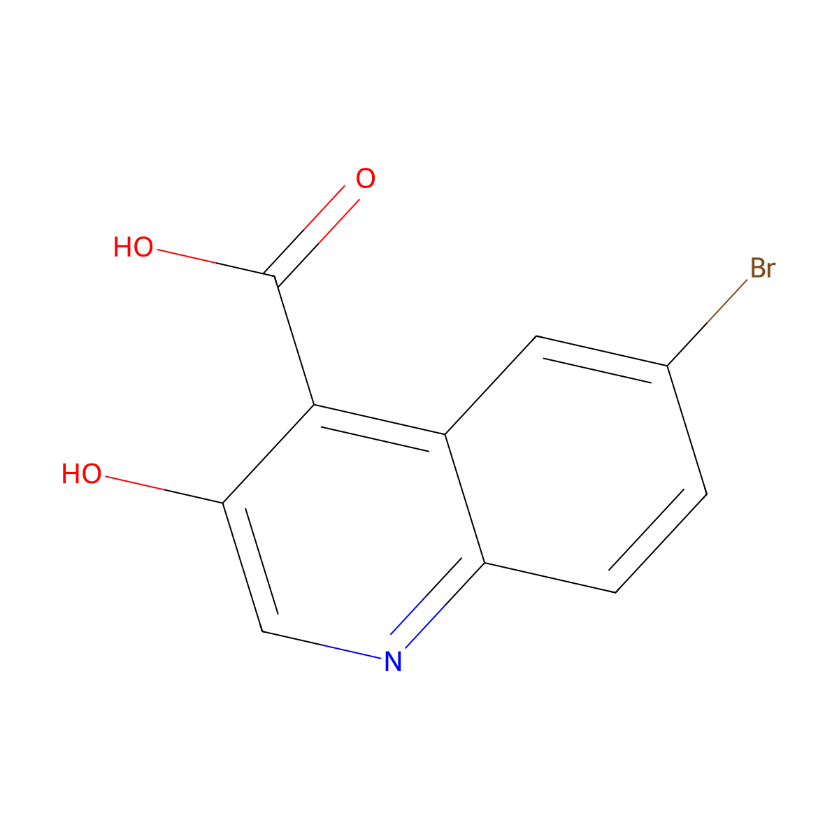 6-Bromo-3-hydroxyquinoline-4-carboxylic acid molecular structure, CAS 552330-93-5