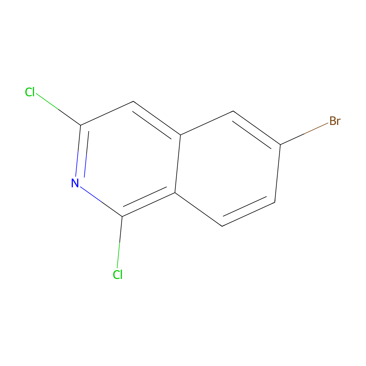 6-Bromo-1,3-dichloroisoquinoline molecular structure, CAS 552331-05-2