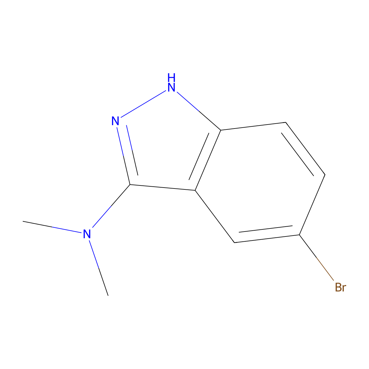 5-bromo-N,N-dimethyl-1H-indazol-3-amine molecular structure, CAS 552331-32-5