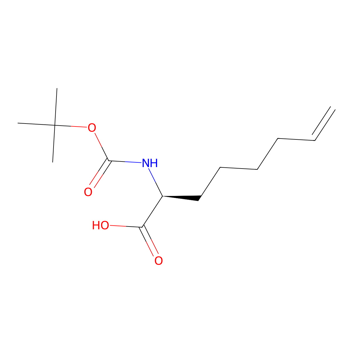 (S)-2-(Boc-amino)oct-7-enoic acid molecular structure, CAS 552335-71-4