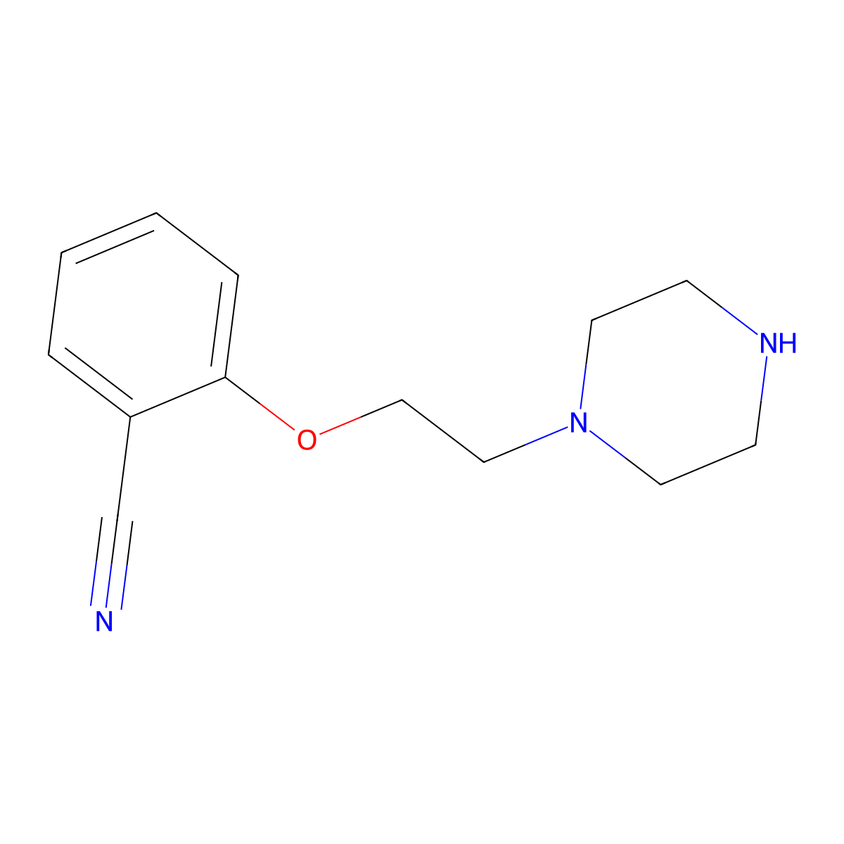 2-[2-(Piperazin-1-yl)ethoxy]benzonitrile molecular structure, CAS 552336-64-8