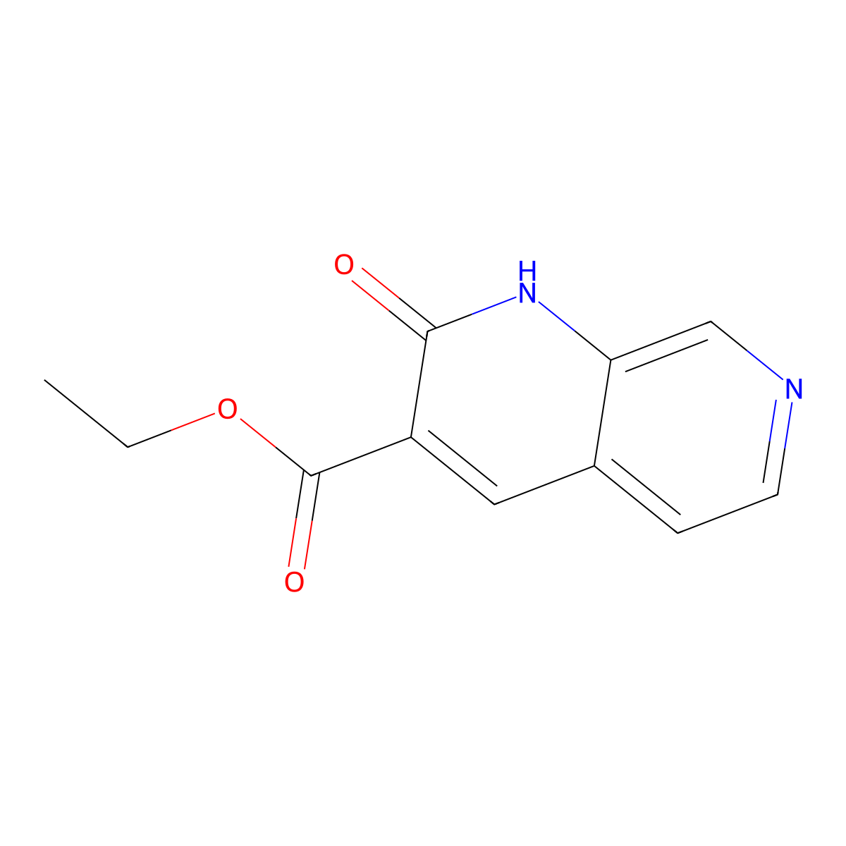 Ethyl 2-oxo-1,2-dihydro-1,7-naphthyridine-3-carboxylate molecular structure, CAS 55234-64-5