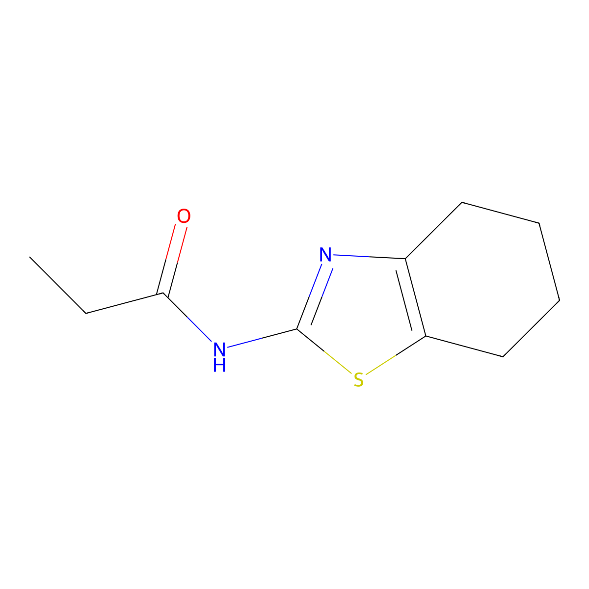 N-(4,5,6,7-tetrahydro-1,3-benzothiazol-2-yl)propanamide molecular structure, CAS 5524-20-9