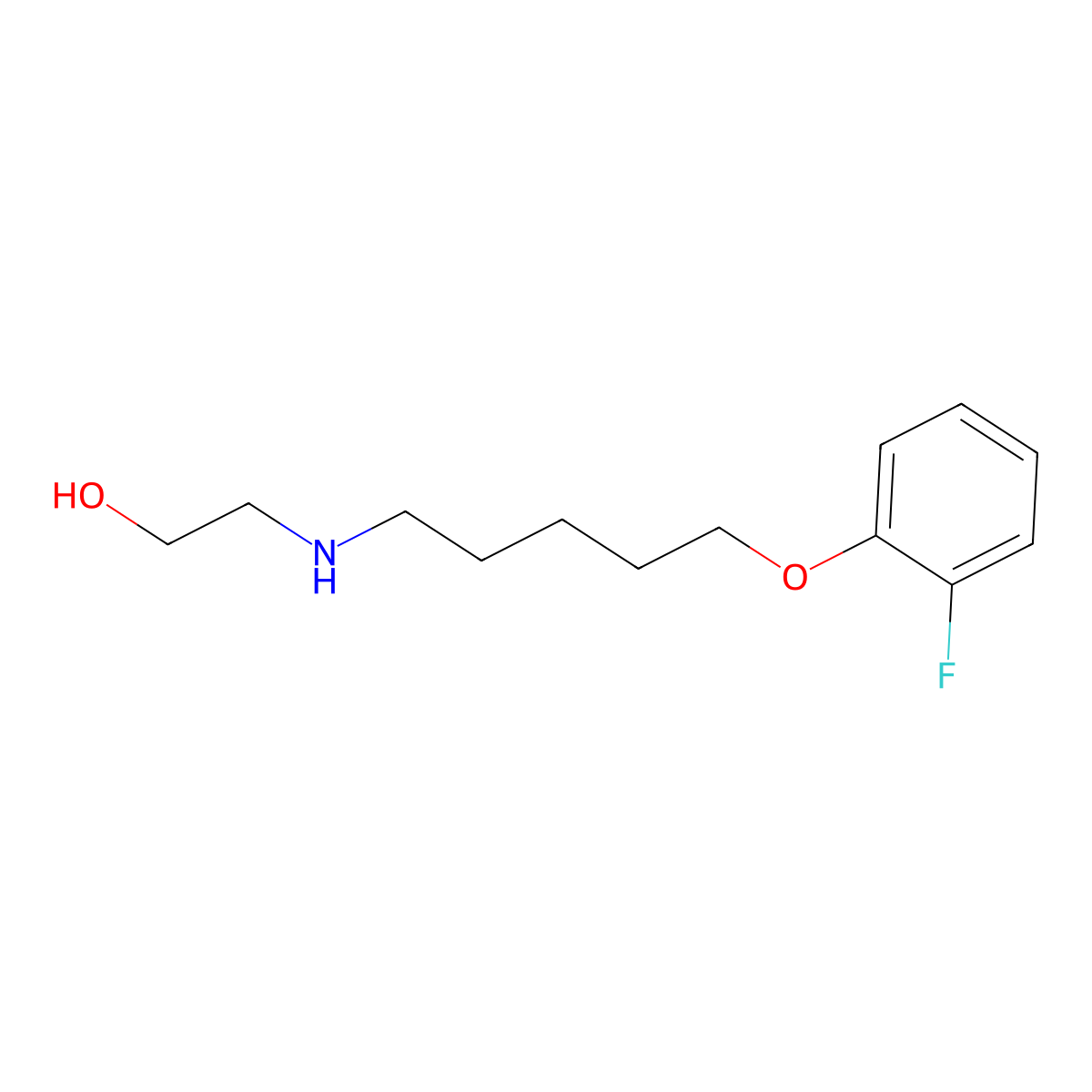 2-[5-(2-Fluorophenoxy)pentylamino]ethanol molecular structure, CAS 5524-23-2