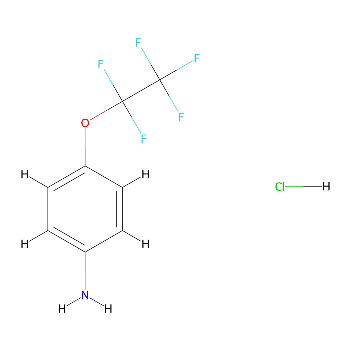 4-(Perfluoroethoxy)aniline hydrochloride molecular structure, CAS 5524-39-0