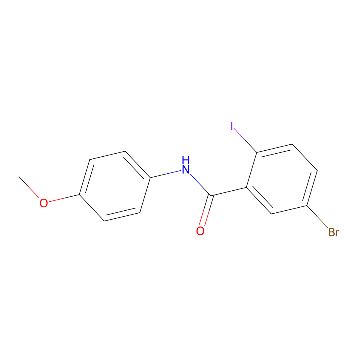 5-bromo-2-iodo-N-(4-methoxyphenyl)benzamide molecular structure, CAS 5524-77-6
