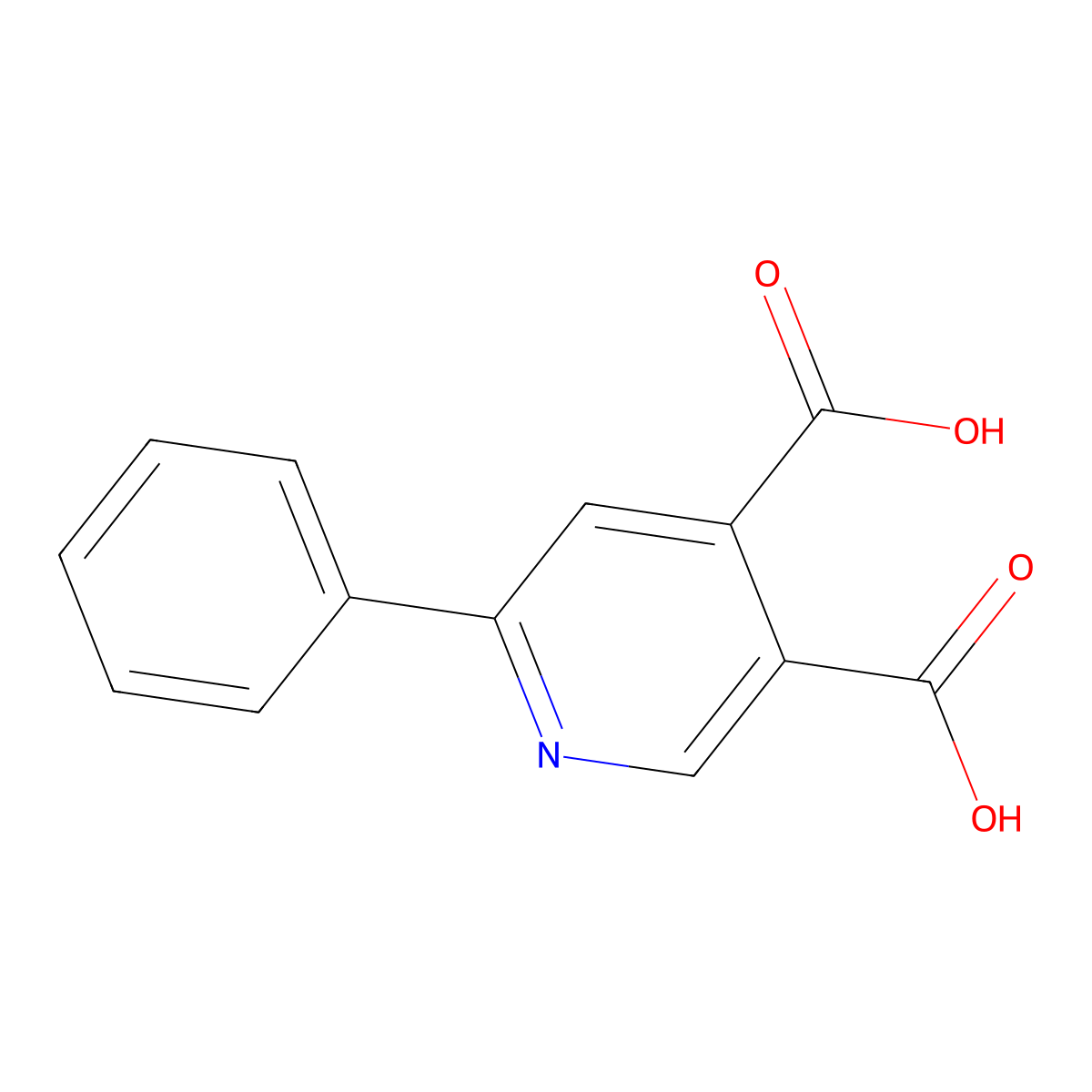 6-Phenyl-3,4-pyridinedicarboxylic acid molecular structure, CAS 55240-52-3