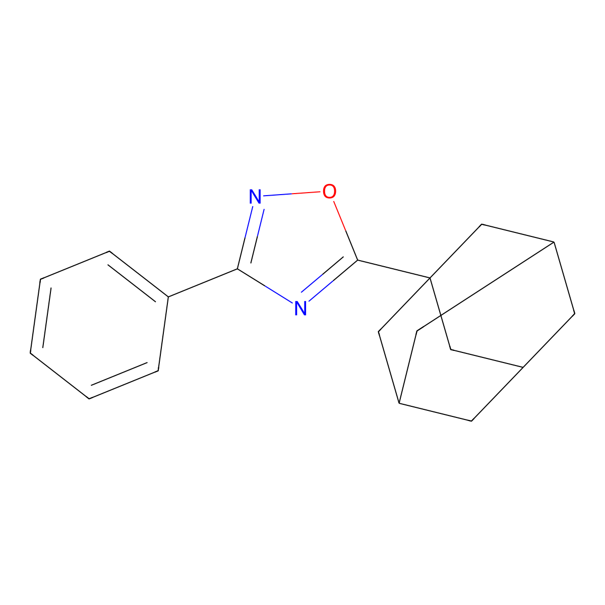 5-(1-Adamantyl)-3-phenyl-1,2,4-oxadiazole molecular structure, CAS 55241-30-0