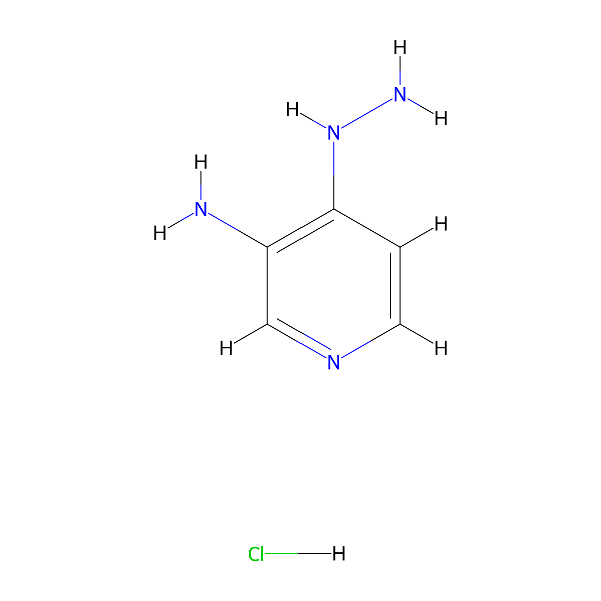 4-Hydrazinylpyridin-3-amine hydrochloride molecular structure, CAS 55242-73-4