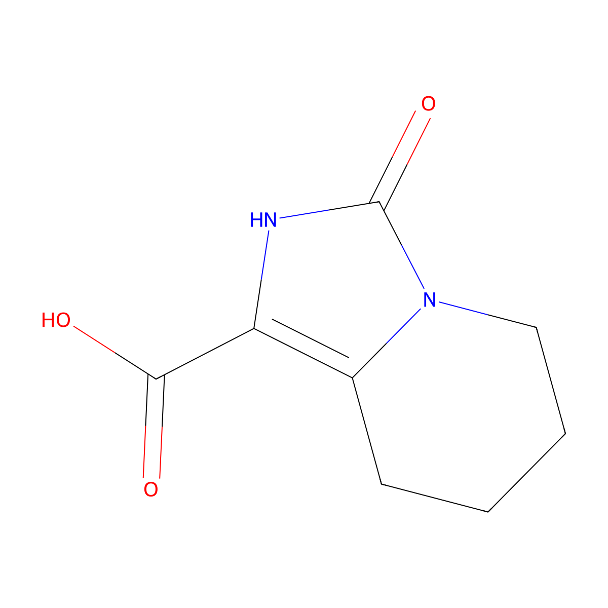 3-oxo-2,3,5,6,7,8-hexahydroiMidazo[1,5-a]pyridine-1-carboxylic acid molecular structure, CAS 55243-17-9