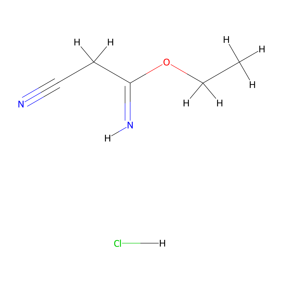 Ethyl 2-cyanoacetimidate hydrochloride molecular structure, CAS 55244-11-6