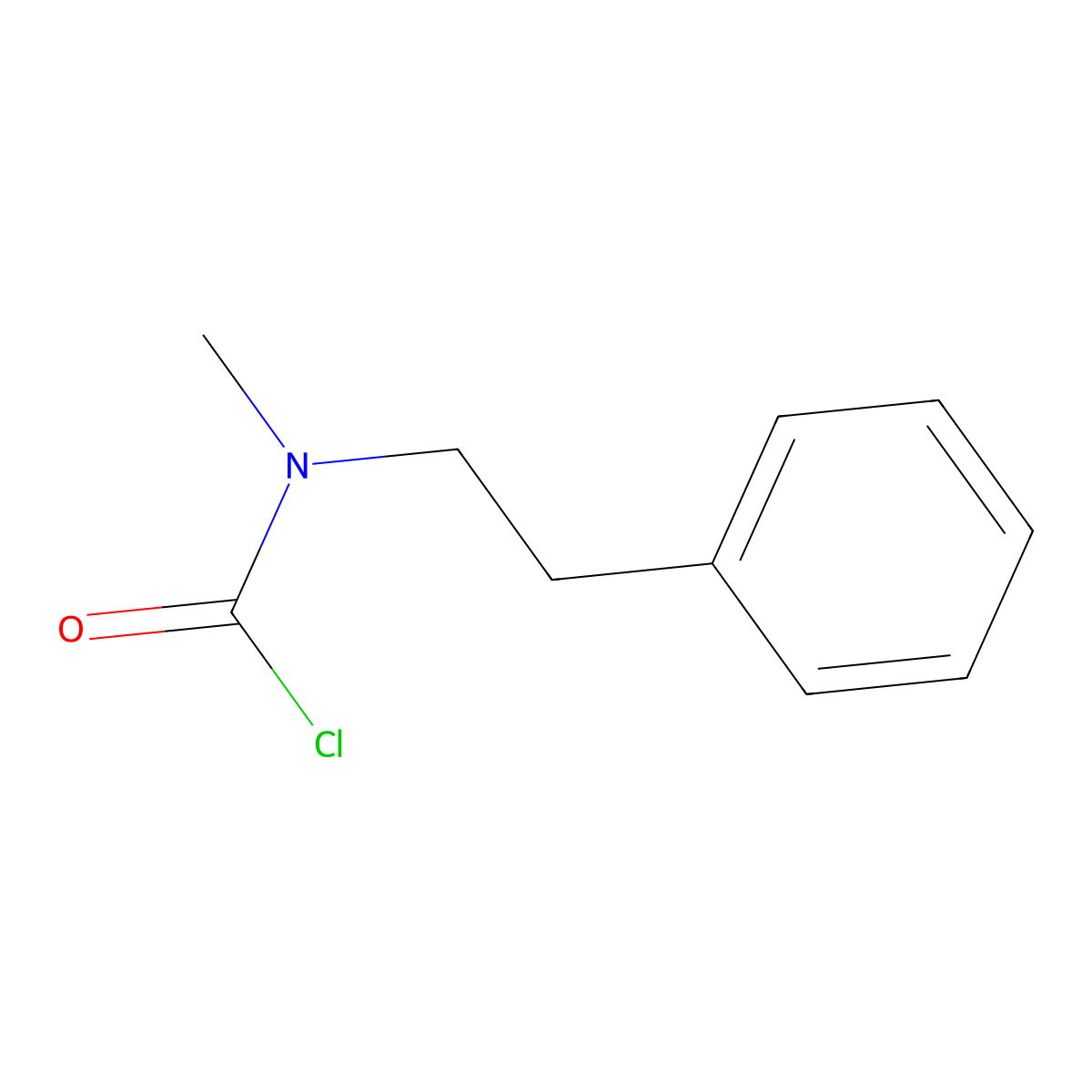 N-methyl-N-(2-phenylethyl)carbamoyl chloride molecular structure, CAS 55246-60-1