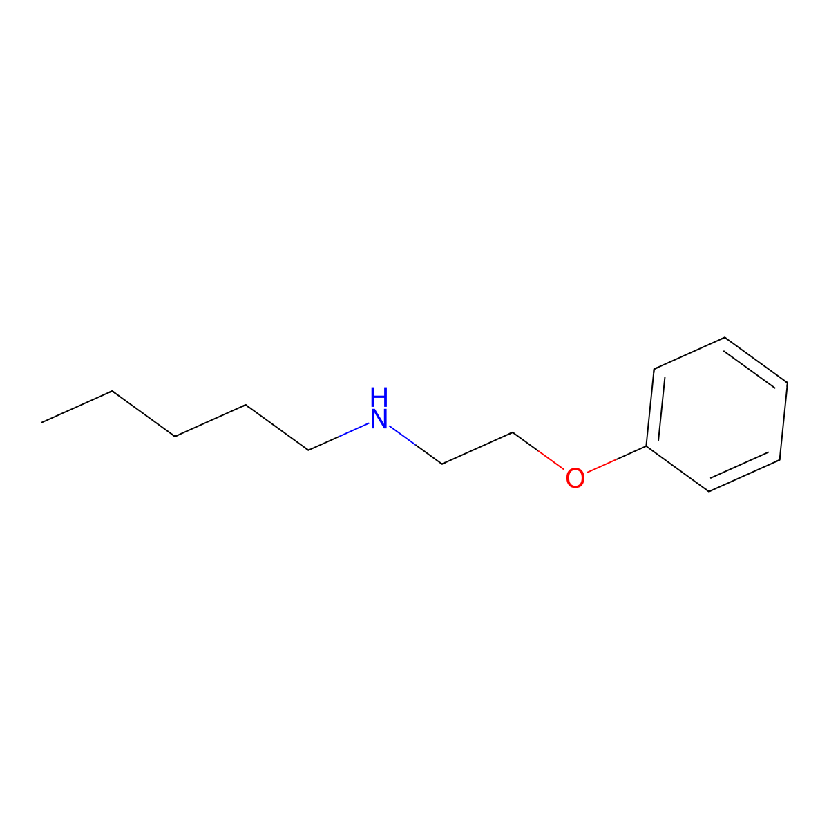 Pentyl(2-phenoxyethyl)amine molecular structure, CAS 55247-37-5