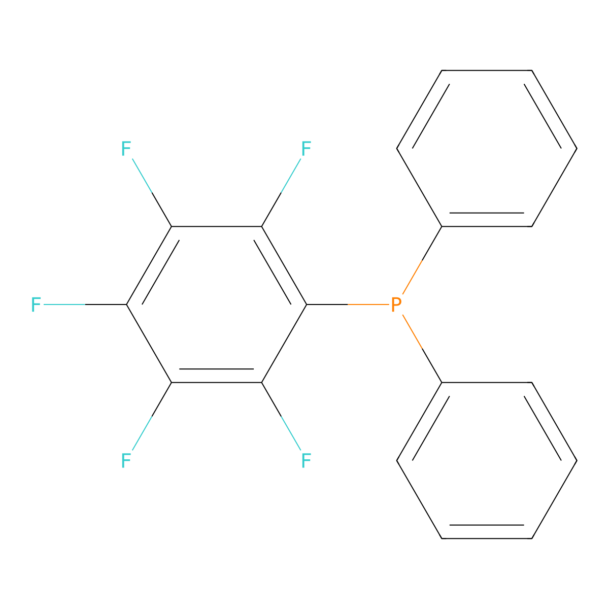 (Perfluorophenyl)diphenylphosphine molecular structure, CAS 5525-95-1