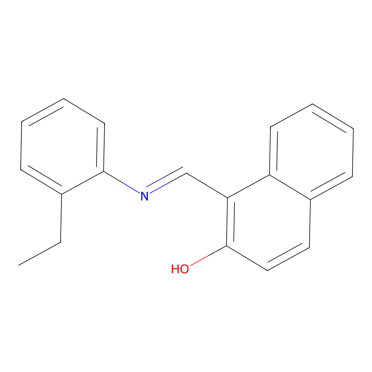 2-Naphthalenol, 1-[[(2-ethylphenyl)imino]methyl]- molecular structure, CAS 55251-72-4
