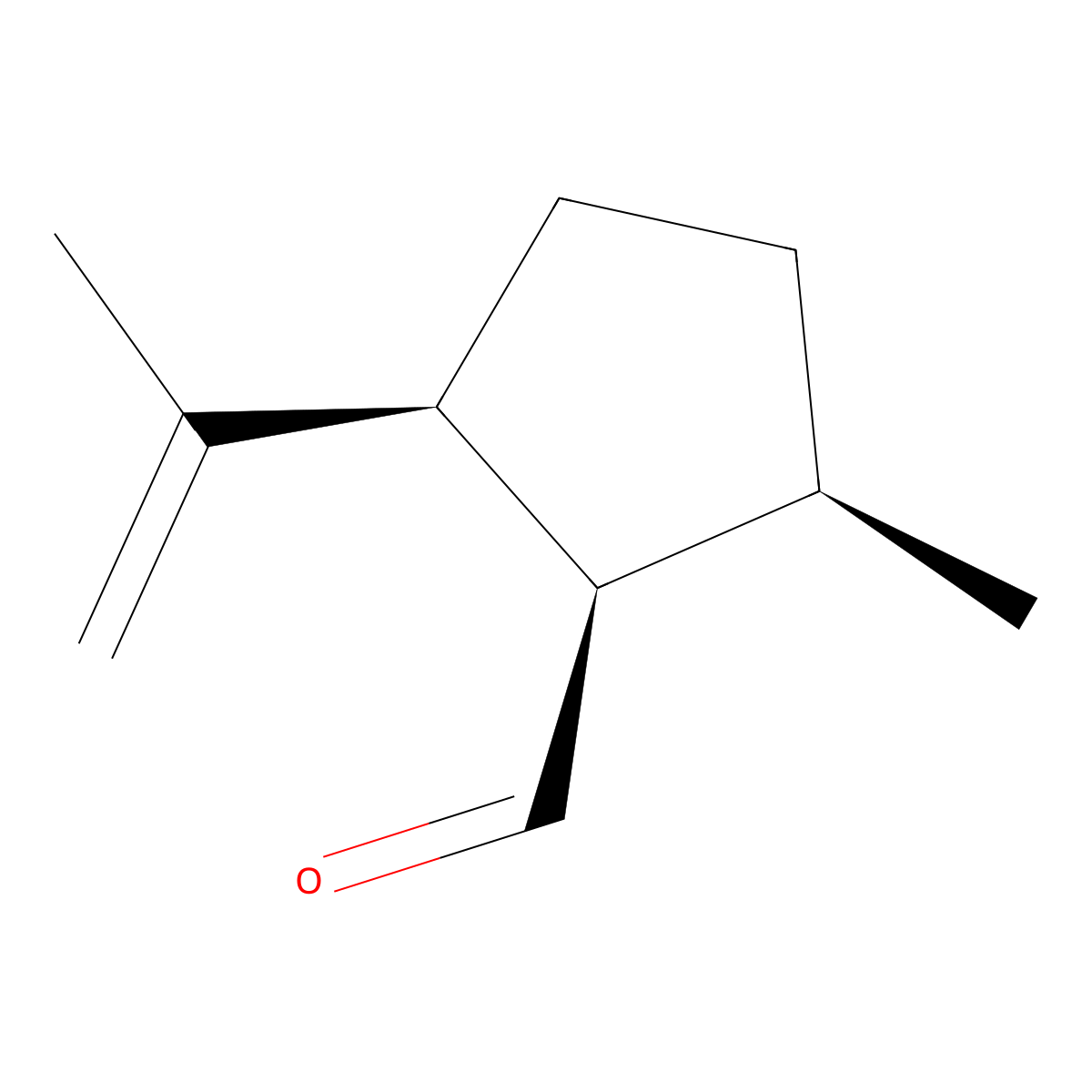 5-Isopropenyl-cis-2-methylcyclopentane-1-carboxaldehyde, cis- molecular structure, CAS 55253-28-6