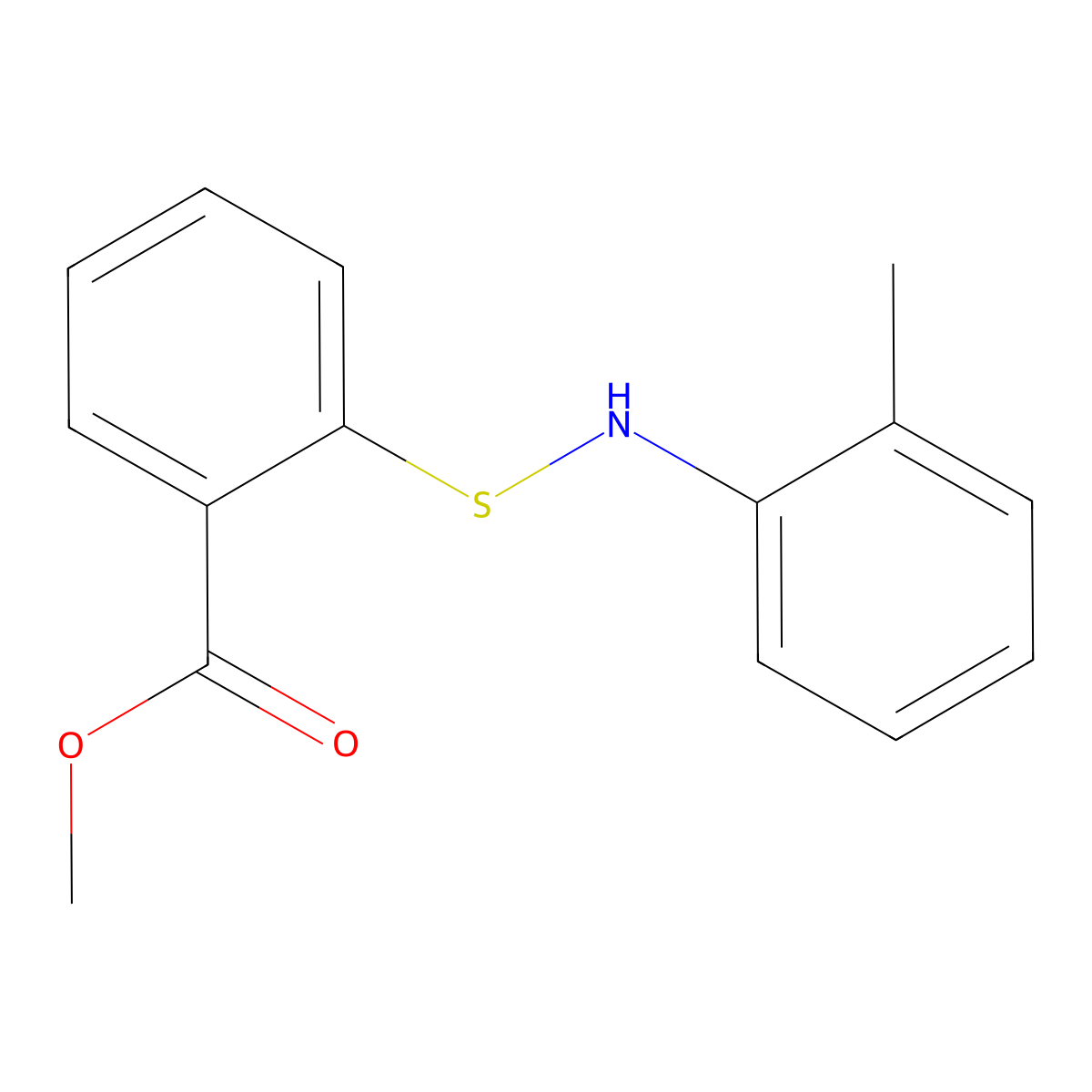 Methyl 2-((o-tolylamino)thio)benzoate molecular structure, CAS 55255-12-4