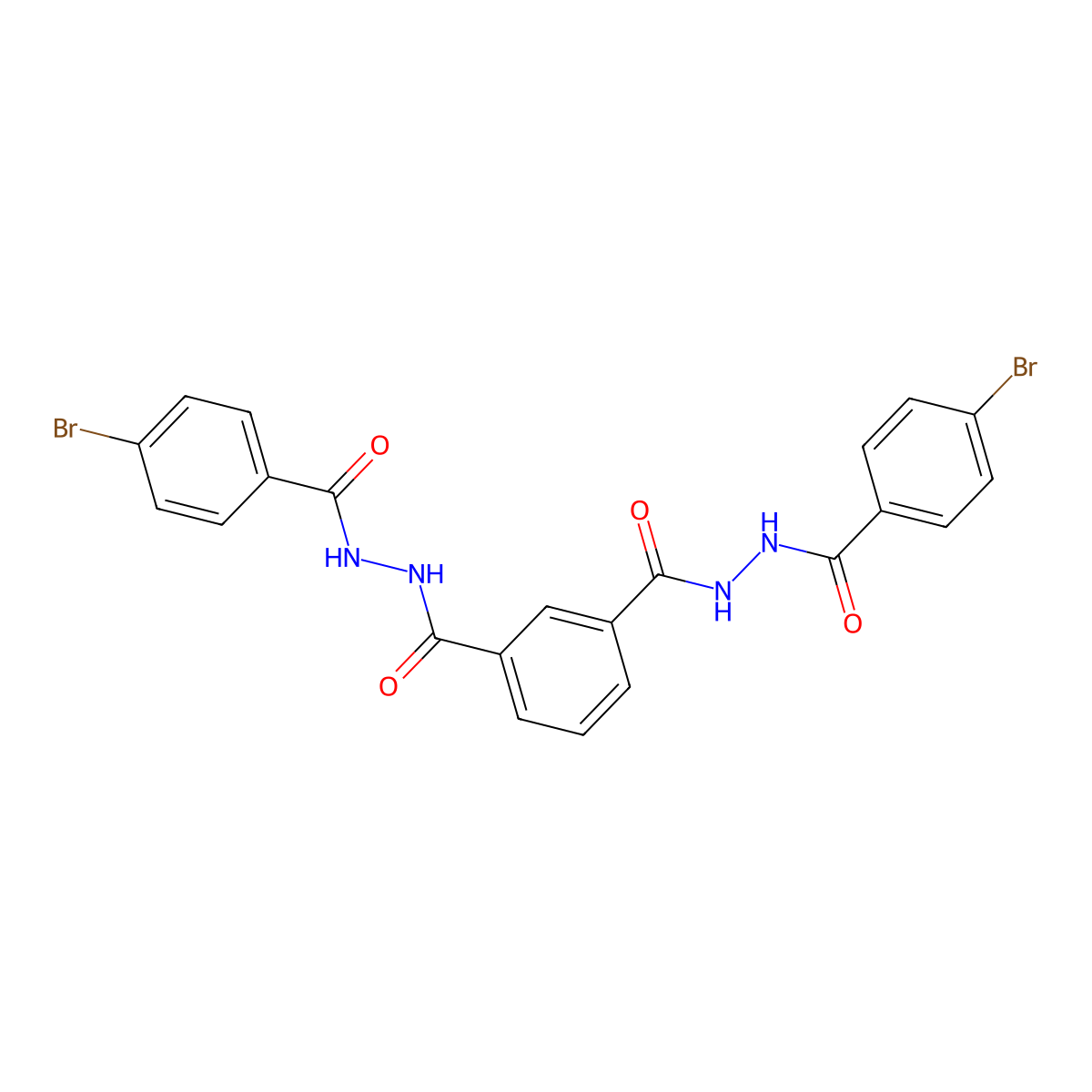 1-N',3-N'-bis(4-bromobenzoyl)benzene-1,3-dicarbohydrazide molecular structure, CAS 5526-50-1