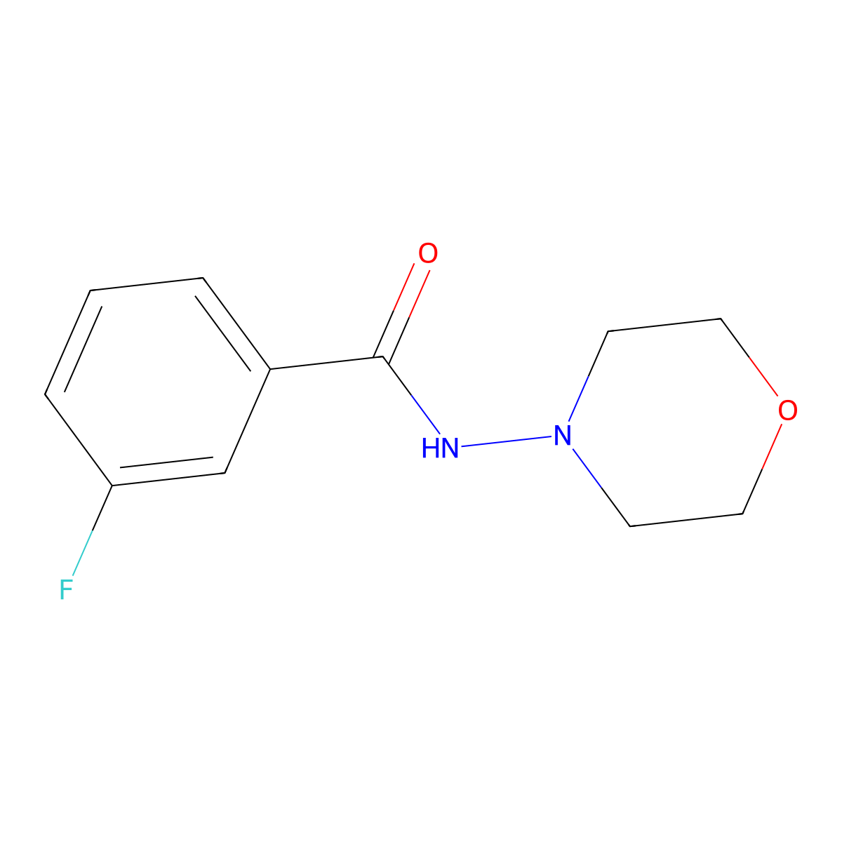 3-fluoro-N-(4-morpholinyl)benzamide molecular structure, CAS 5526-88-5