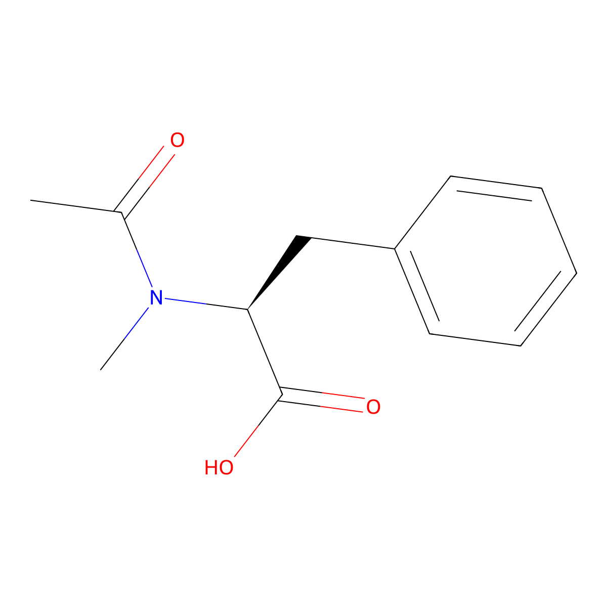 (2S)-2-(N-methylacetamido)-3-phenylpropanoic acid molecular structure, CAS 55260-07-6