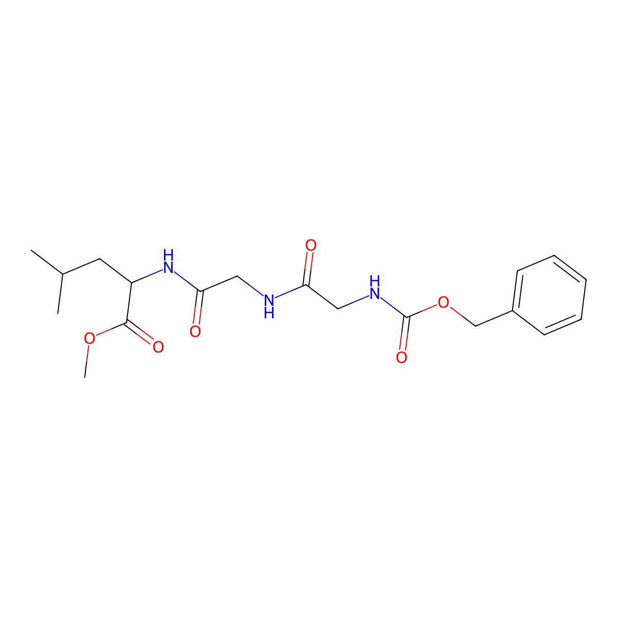 methyl N-[(benzyloxy)carbonyl]glycylglycylleucinate molecular structure, CAS 55260-11-2
