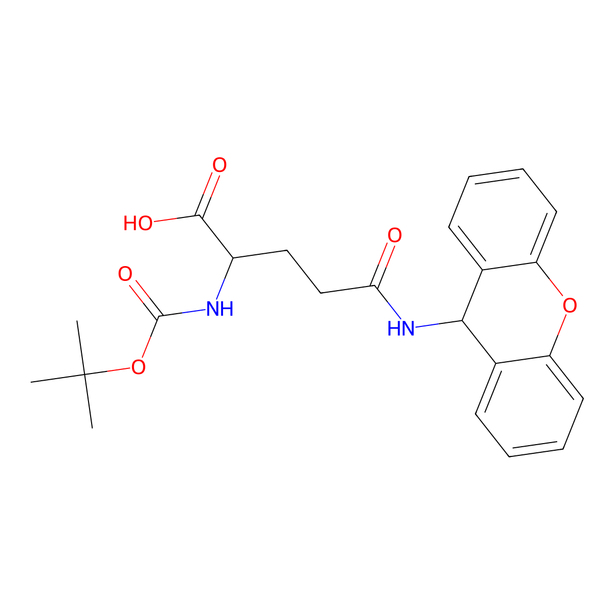 N2-[(1,1-Dimethylethoxy)carbonyl]-N-9H-xanthen-9-yl-L-glutamine molecular structure, CAS 55260-24-7
