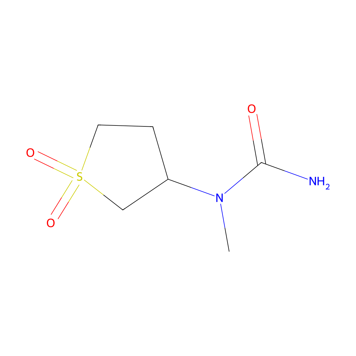 1-(1,1-Dioxidotetrahydrothiophen-3-yl)-1-methylurea molecular structure, CAS 55261-01-3